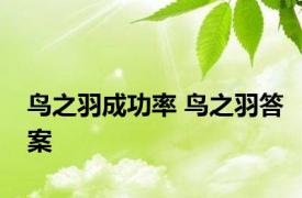 鸟之羽成功率 鸟之羽答案 