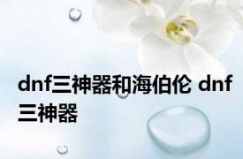 dnf三神器和海伯伦 dnf三神器 