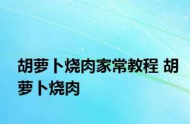 胡萝卜烧肉家常教程 胡萝卜烧肉 