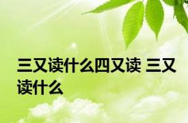 三又读什么四又读 三又读什么 