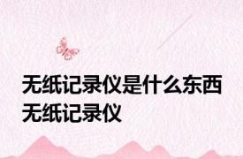 无纸记录仪是什么东西 无纸记录仪 