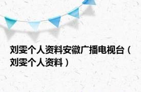 刘雯个人资料安徽广播电视台（刘雯个人资料）