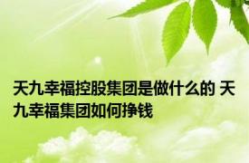 天九幸福控股集团是做什么的 天九幸福集团如何挣钱 