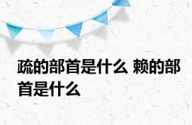 疏的部首是什么 赖的部首是什么 