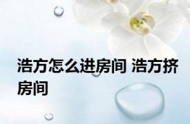 浩方怎么进房间 浩方挤房间 