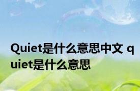 Quiet是什么意思中文 quiet是什么意思 