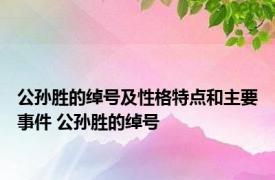 公孙胜的绰号及性格特点和主要事件 公孙胜的绰号 