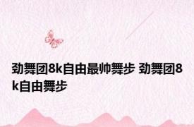 劲舞团8k自由最帅舞步 劲舞团8k自由舞步 