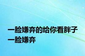 一脸嫌弃的给你看胖子 一脸嫌弃 