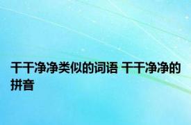 干干净净类似的词语 干干净净的拼音 