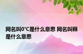 网名叫0℃是什么意思 网名叫槑是什么意思 