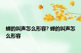 蝉的叫声怎么形容? 蝉的叫声怎么形容 