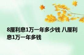 8厘利息1万一年多少钱 八厘利息1万一年多钱 