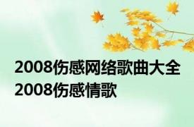 2008伤感网络歌曲大全 2008伤感情歌 