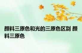 颜料三原色和光的三原色区别 颜料三原色 