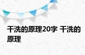 干洗的原理20字 干洗的原理 