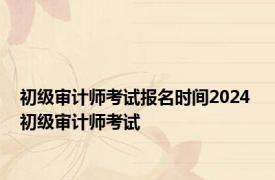 初级审计师考试报名时间2024 初级审计师考试 