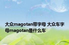 大众magotan带字母 大众车字母magotan是什么车