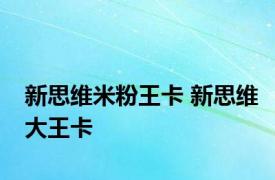 新思维米粉王卡 新思维大王卡 