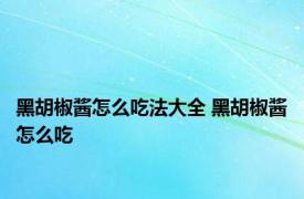 黑胡椒酱怎么吃法大全 黑胡椒酱怎么吃 