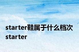 starter鞋属于什么档次 starter 