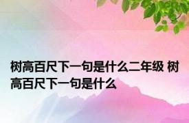 树高百尺下一句是什么二年级 树高百尺下一句是什么 