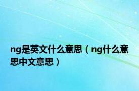 ng是英文什么意思（ng什么意思中文意思）