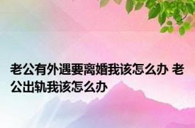 老公有外遇要离婚我该怎么办 老公出轨我该怎么办 