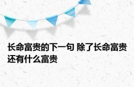 长命富贵的下一句 除了长命富贵还有什么富贵 