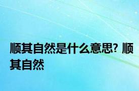 顺其自然是什么意思? 顺其自然 