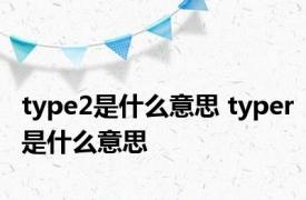 type2是什么意思 typer是什么意思 