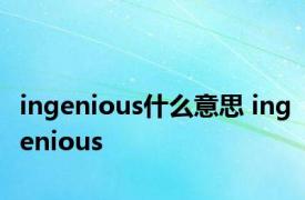 ingenious什么意思 ingenious 