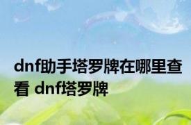 dnf助手塔罗牌在哪里查看 dnf塔罗牌 