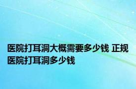 医院打耳洞大概需要多少钱 正规医院打耳洞多少钱 