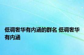 低调奢华有内涵的群名 低调奢华有内涵 