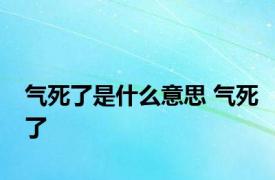 气死了是什么意思 气死了 