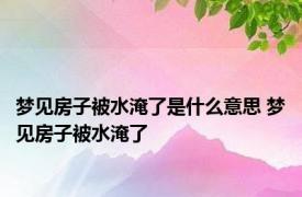 梦见房子被水淹了是什么意思 梦见房子被水淹了 