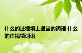 什么的注视填上适当的词语 什么的注视填词语 