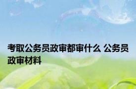 考取公务员政审都审什么 公务员政审材料 