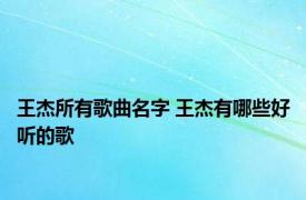 王杰所有歌曲名字 王杰有哪些好听的歌 