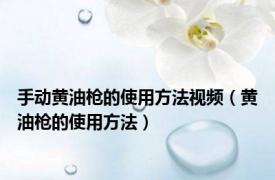 手动黄油枪的使用方法视频（黄油枪的使用方法）