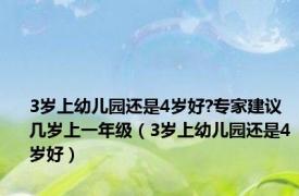 3岁上幼儿园还是4岁好?专家建议几岁上一年级（3岁上幼儿园还是4岁好）