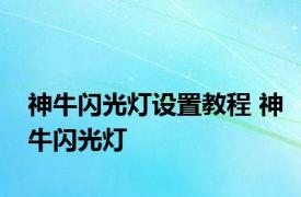 神牛闪光灯设置教程 神牛闪光灯 