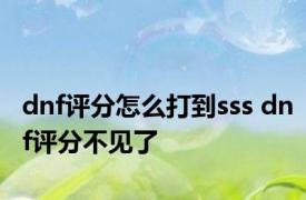 dnf评分怎么打到sss dnf评分不见了 