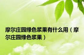 摩尔庄园绿色浆果有什么用（摩尔庄园绿色浆果）