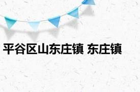 平谷区山东庄镇 东庄镇 