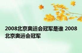 2008北京奥运会冠军是谁 2008北京奥运会冠军 