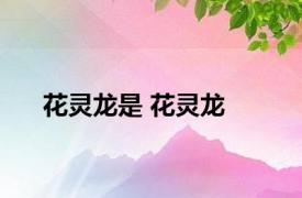 花灵龙是 花灵龙 