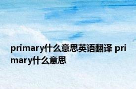 primary什么意思英语翻译 primary什么意思 