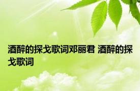 酒醉的探戈歌词邓丽君 酒醉的探戈歌词 